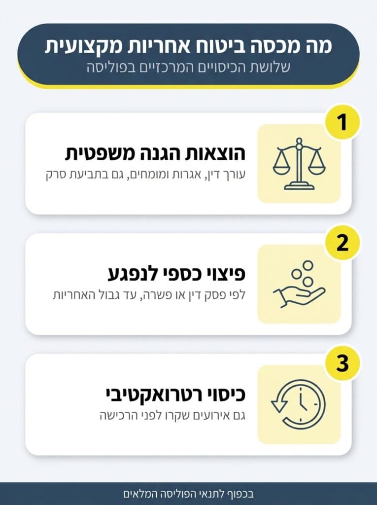 מה מכסה ביטוח אחריות מקצועית אינפוגרפיק